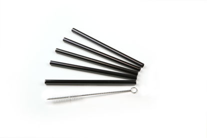 Drinkrietje RVS zwart opdienen