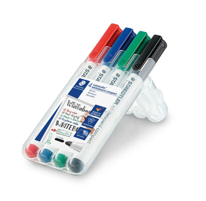 Witbordstift Staedtler lumocolor box 4 kleuren 1-2mm