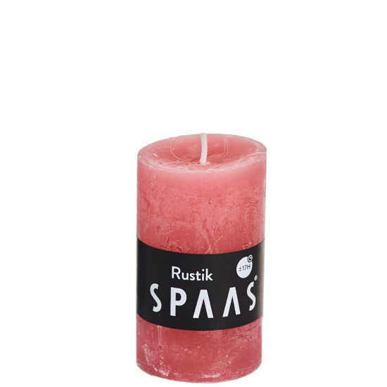 Rustieke cilinderkaars oud roze