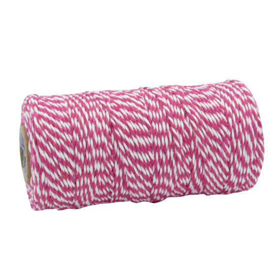katoenkoord fuchsia wit
