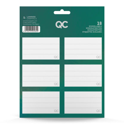 Schooletiketten QC sparkle groen