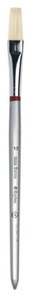 Rayher sleperpenseel, wit varkenshaar, maat 12, plat, korte steel, 3713600