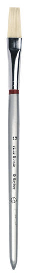 Rayher sleperpenseel, wit varkenshaar, maat 12, plat, korte steel, 3713600