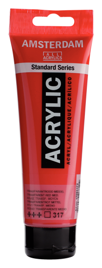 Acrylverf Talens transp. rood middel