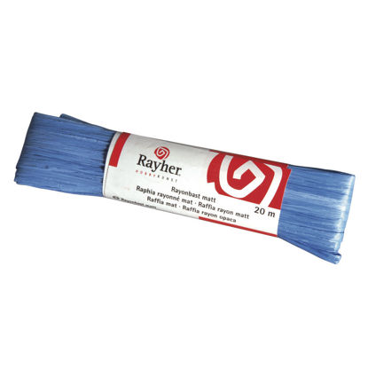 Raffia, mat donker blauw, doorlopende draad van 20 meter