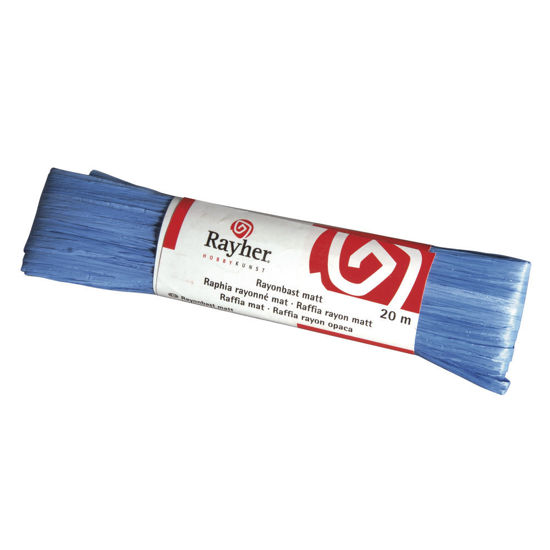 Raffia, mat donker blauw, doorlopende draad van 20 meter