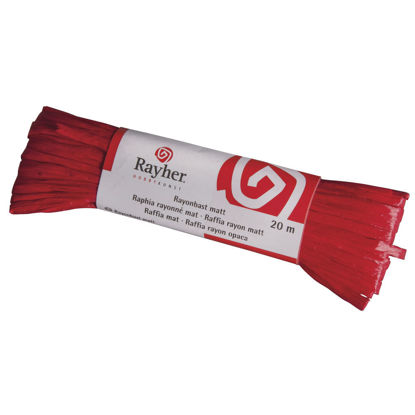 Raffia, mat rood, doorlopende draad van 20 meter