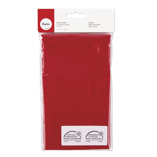 Viltlapjes, licht rood, 20x30 cm, 0,8-1mm dik, zak 2 lappen