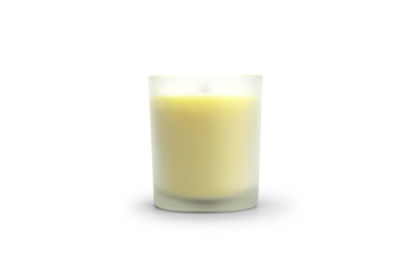kaars medium zachtgeel mat glas