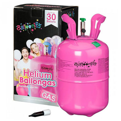 Bus Helium voor vulling van 30 ballonnen (9 inch/22.8 cm), dit betreft een wegwerpfles en is voor eenmalig gebruik.