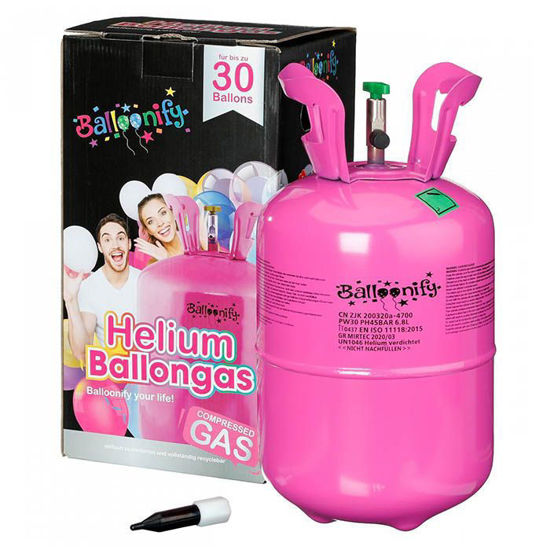Bus Helium voor vulling van 30 ballonnen (9 inch/22.8 cm), dit betreft een wegwerpfles en is voor eenmalig gebruik.