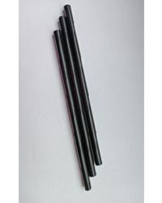 Afbeeldingen van Herbruikbare rietjes recht PP zwart 22cm/7mm