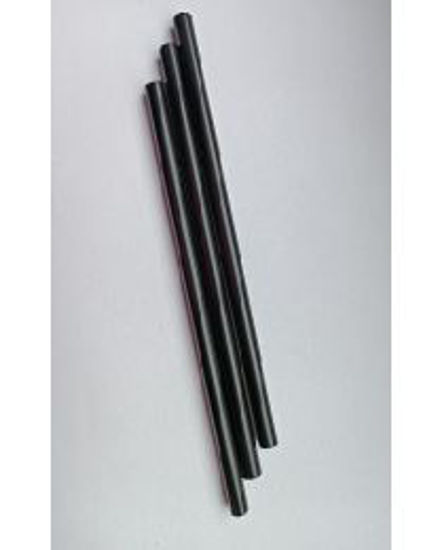 Afbeeldingen van Herbruikbare rietjes recht PP zwart 22cm/7mm