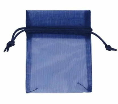 Organza zakje klein donkerblauw