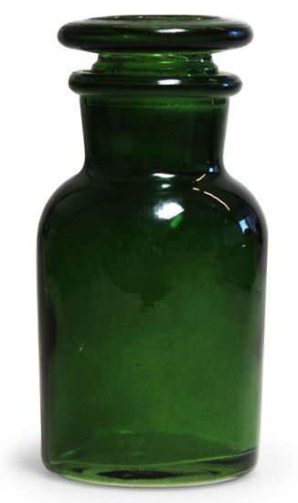 Glazen apotheekflesje mosgroen 60ml