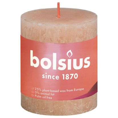 Rustiek stompkaars misty pink 80/68