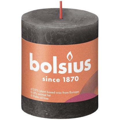 Rustiek stompkaars stormy grey 80/68