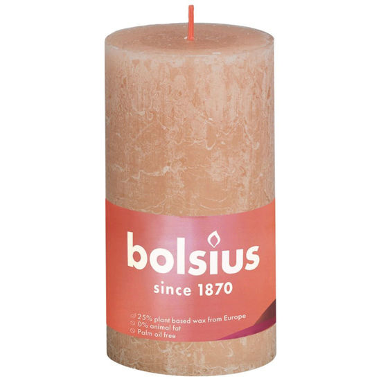Rustiek stompkaars misty pink 130/68