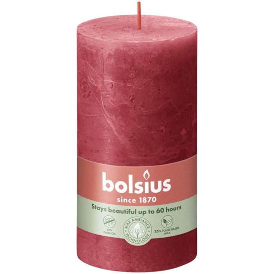 Rustiek stompkaars delicate red 130/68