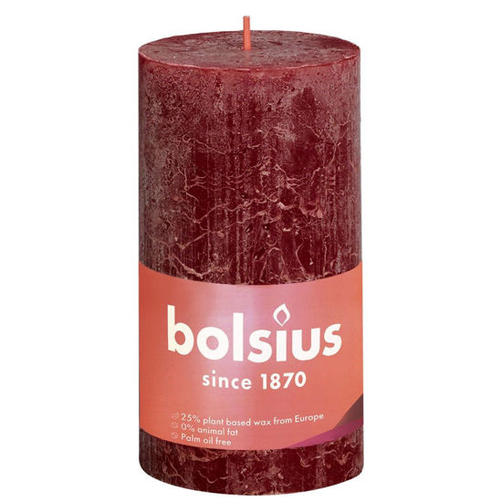 Rustiek stompkaars velvet red 130/68