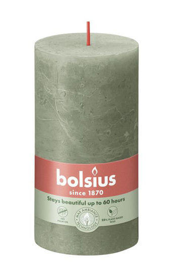 Rustiek stompkaars fresh olive 130/68