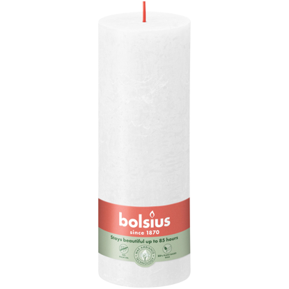 Rustiek stompkaars cloudy white 190/68