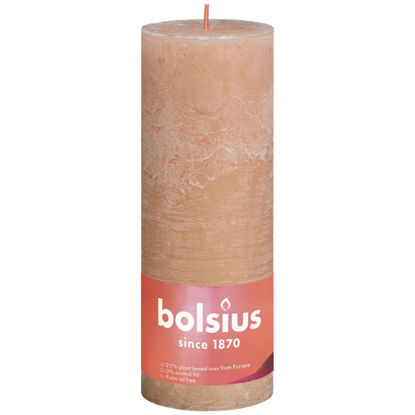 Rustiek stompkaars misty pink 190/68