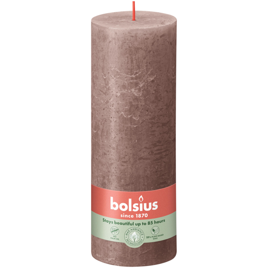 Rustiek stompkaars rustic taupe 190/68