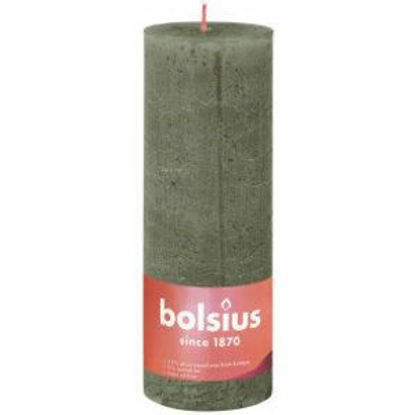 Rustiek stompkaars fresh olive 190/68
