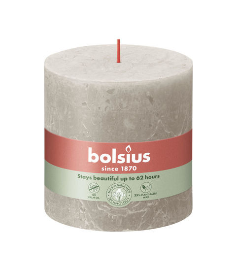 Rustiek stompkaars sandy grey 100/100