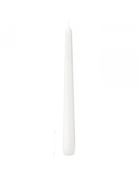 Gotische kaars Bolsius wit, 240mm x Ø23mm, 7h