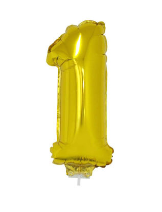 Folieballon cijfer 1 goud 41 cm