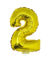 Folieballon cijfer 2 goud 41 cm