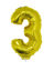 Folieballon cijfer 3 goud 41 cm