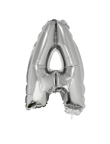 Folieballon letter A zilver 41 cm