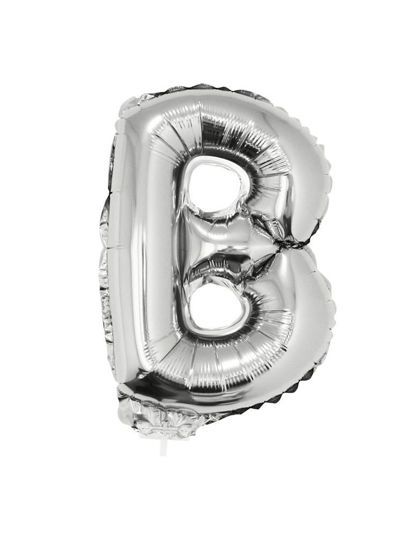Folieballon letter B zilver 41 cm