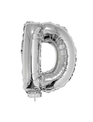 Folieballon letter D zilver 41 cm