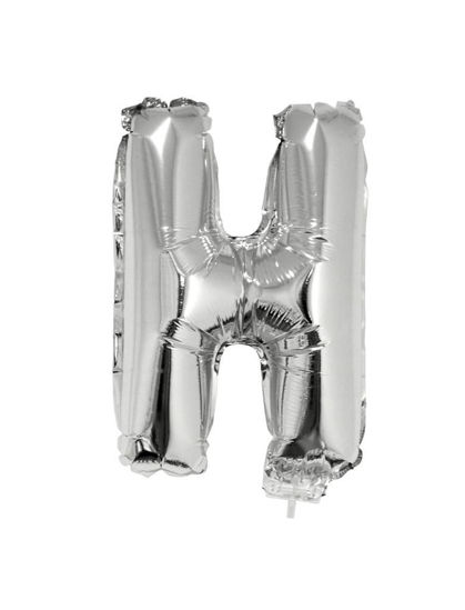 Folieballon letter H zilver 41 cm