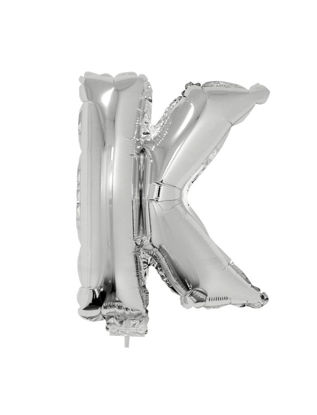 Folieballon letter K zilver 41 cm