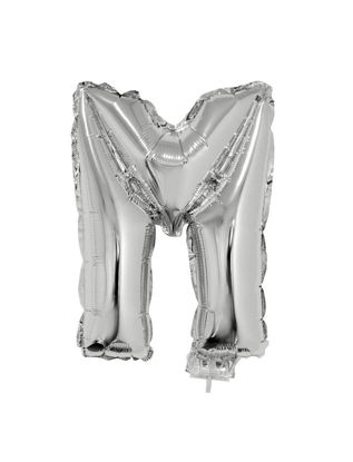 Folieballon letter M zilver 41 cm