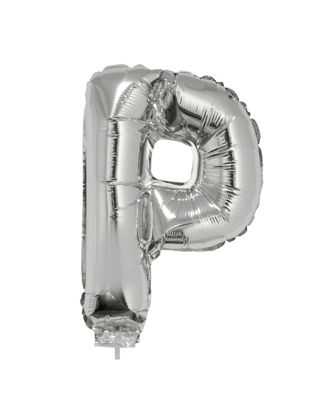Folieballon letter P zilver 41 cm