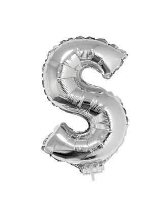 Folieballon letter S zilver 41 cm