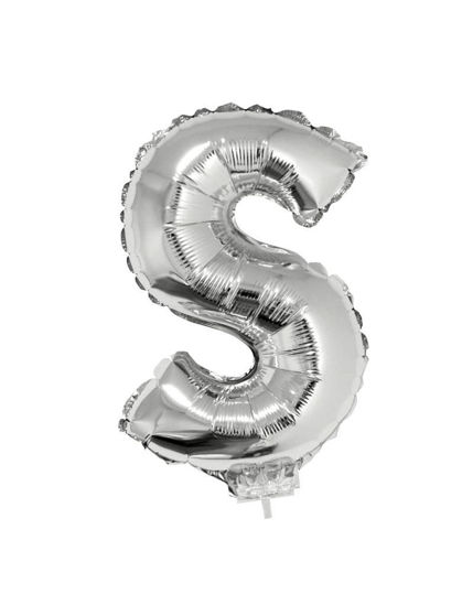 Folieballon letter S zilver 41 cm