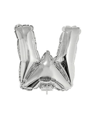 Folieballon letter W zilver 41 cm