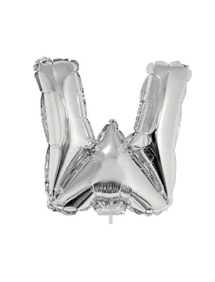 Folieballon letter W zilver 41 cm