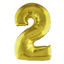 Folieballon cijfer 2 goud 81 cm
