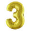 Folieballon cijfer 3 goud 81 cm