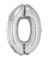 Folieballon cijfer 0 zilver 81 cm